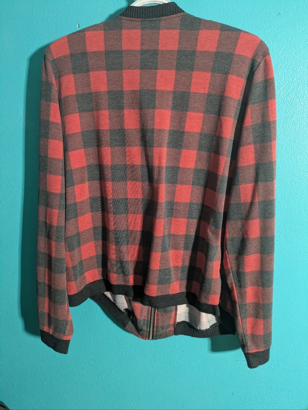 No Boundaries‎ Red and Black Plaid Utility Jacket 2XL Lightweight